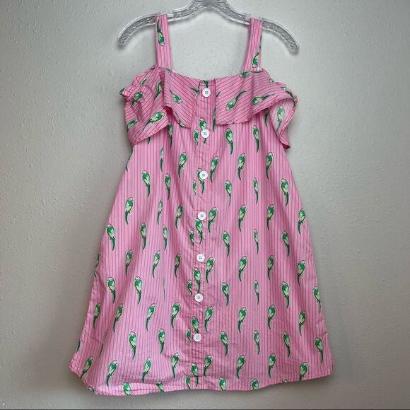 Crown & Ivy Tropical Parrot Bird Button Back Lined Dress Size Small - Picture 7 of 7
